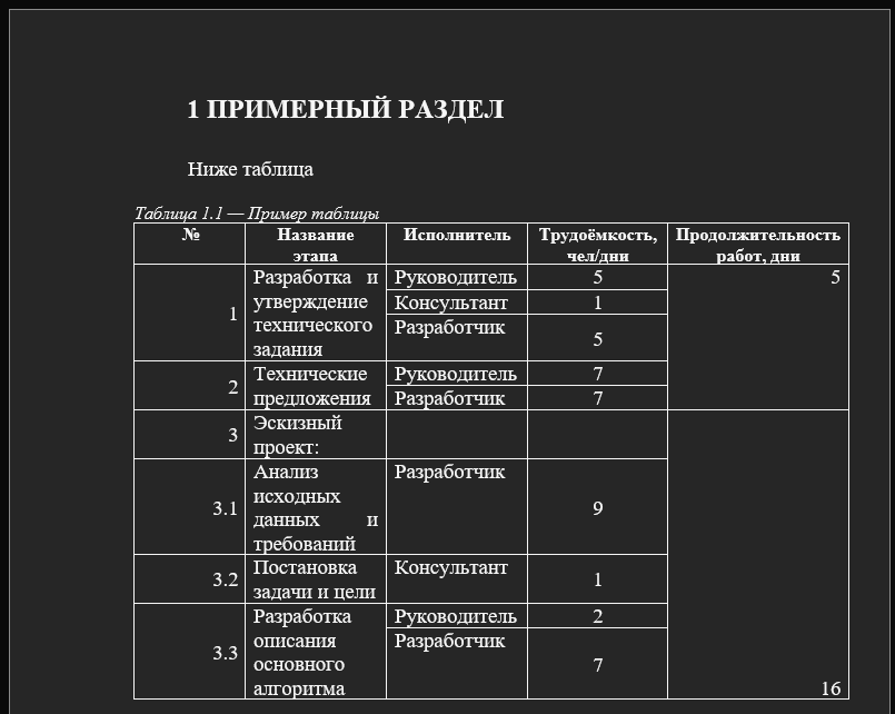 Result in docx document